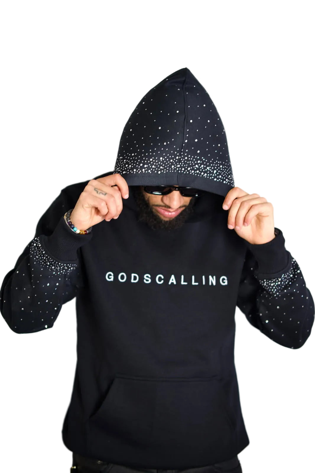 RHINESTONE DRIP HOOD